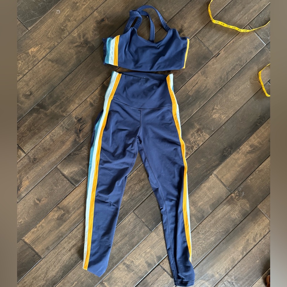 Navy Blue and Yellow Athletic Set